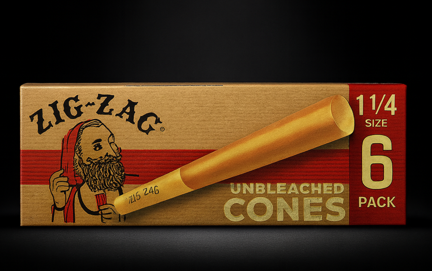 Zig-Zag® Unbleached Cones (1¼ Size, 6 Pack)