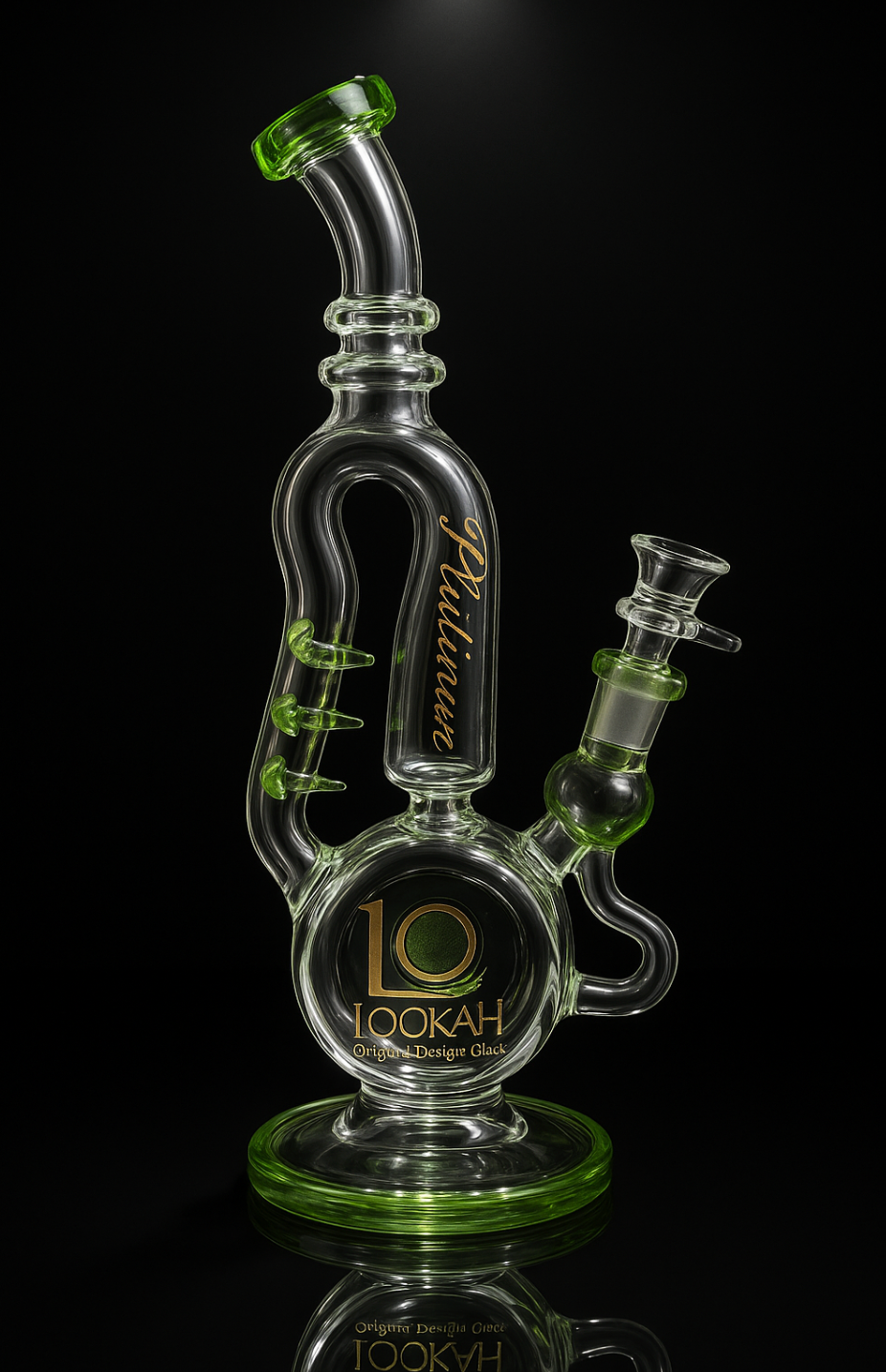 Lookah Bong 14" Disc Perc Saxophone Donut Recycler Water Pipe