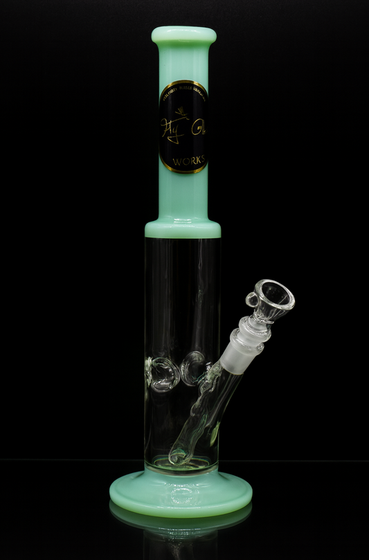 Fly Glass Works Mint Straight Tube with Ice Pinches