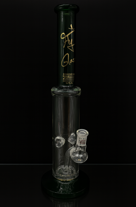 Fly Glass Dark Emerald Straight Tube with Ice Pinches