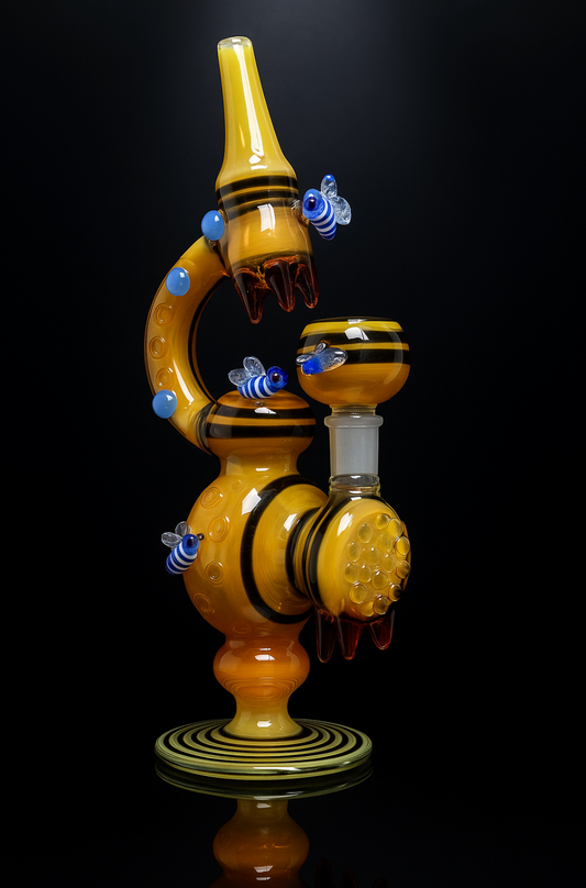 Honey Hive Recycler with Glass Bees