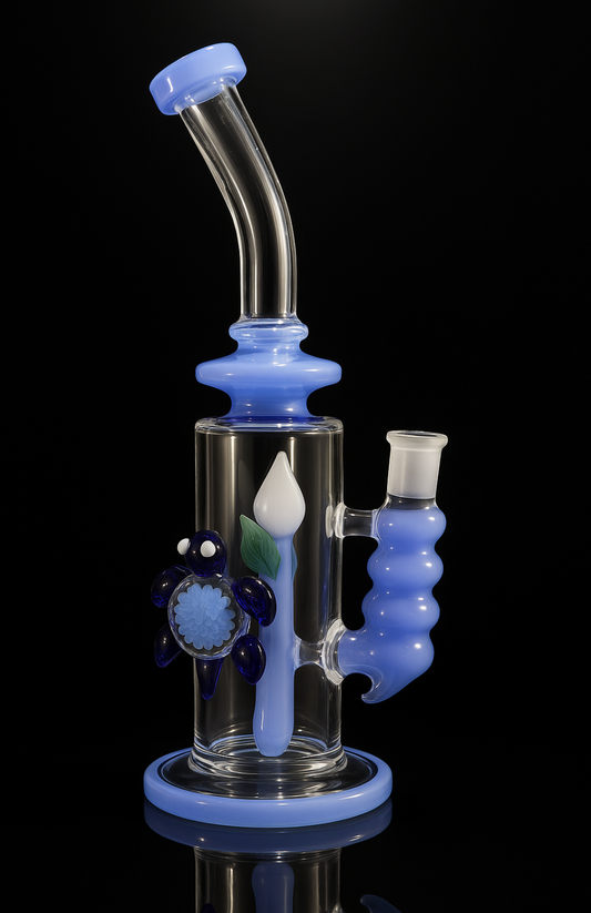 Blue Turtle Lily Bong