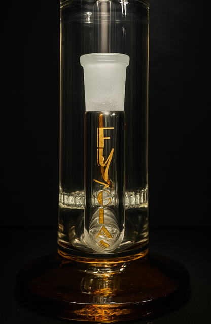 Fly Glass Tall Straight Tube with Inline Perc and Amber Base